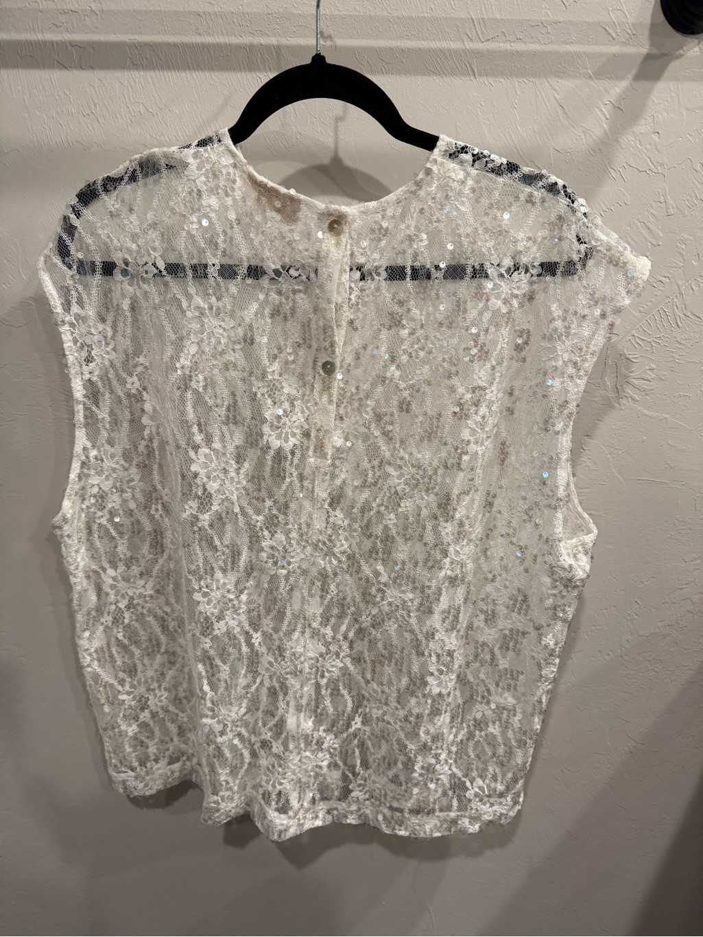 Vrg Grl White Sequin Lace Tank Top — image 3 of 4
